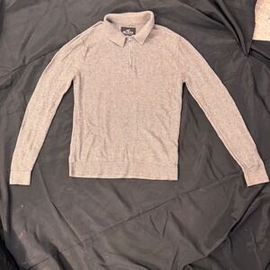 Hollister Mens Quarter Zip Pullover Sweater‎ - Small - Gray Knit Casual